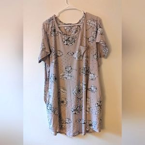 Nicole Miller Floral Pajama Top - Cream and Black
